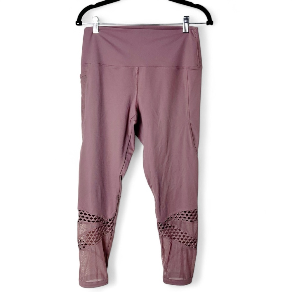 Victorias Secret Pink Ultimate Dark Rose Leggings Mesh Honeycombs Cutout- Sz.‎ L